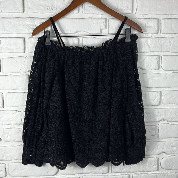 NWT Anthropologie Eri + Ali lace off the shoulder top size petite small - Picture 10 of 11